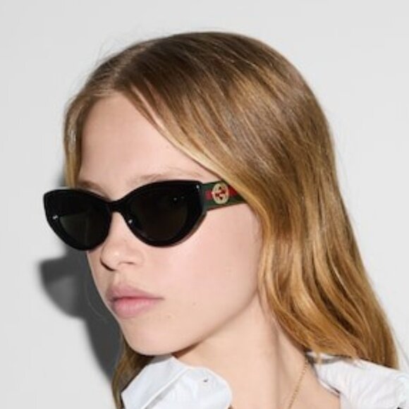 NEW GG1862S 001 GUCCI CAT EYE BLACK WOMEN GUCCI SUNGLASSES - Picture 1 of 11